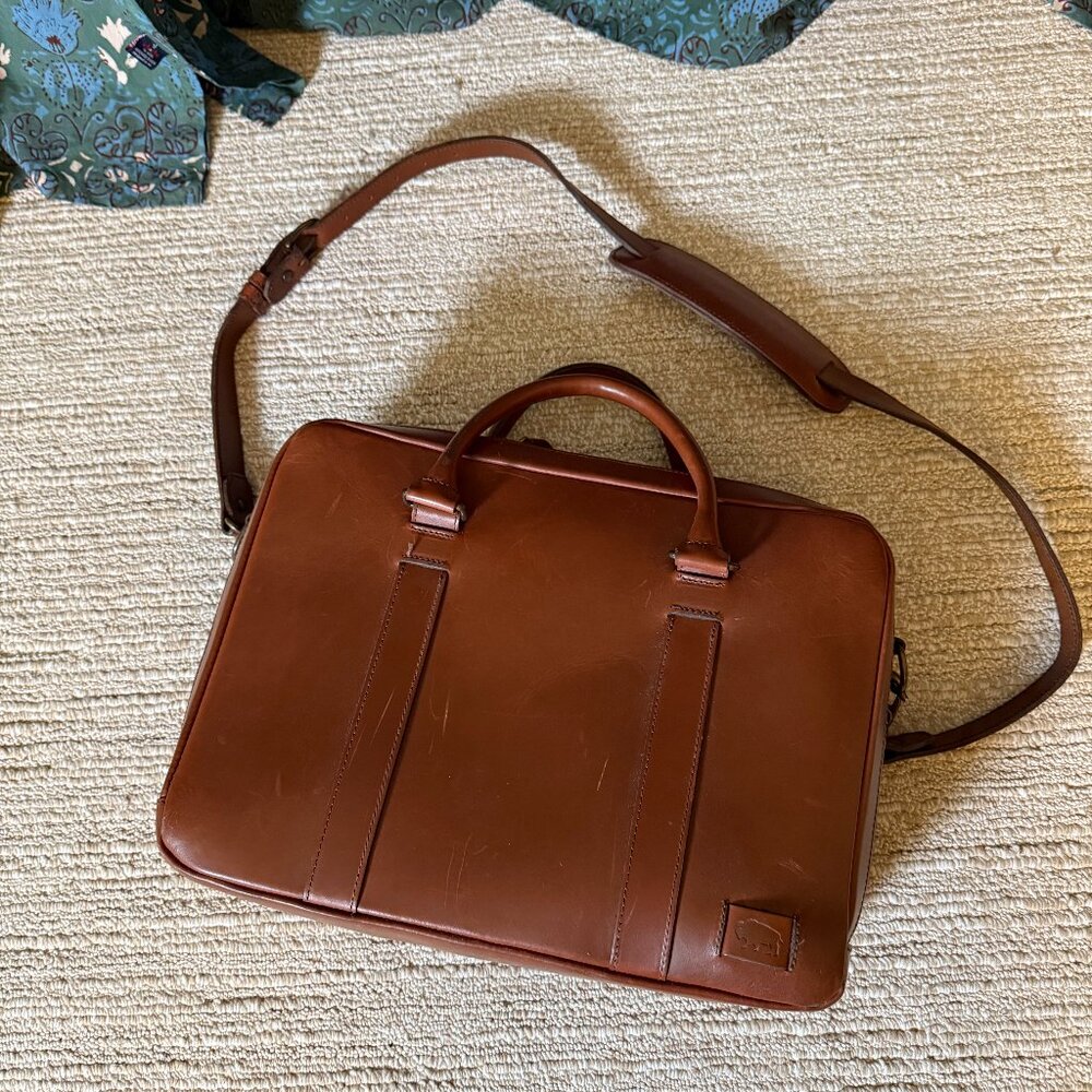 Jefferson Leather Briefcase Buffalo Jackson
